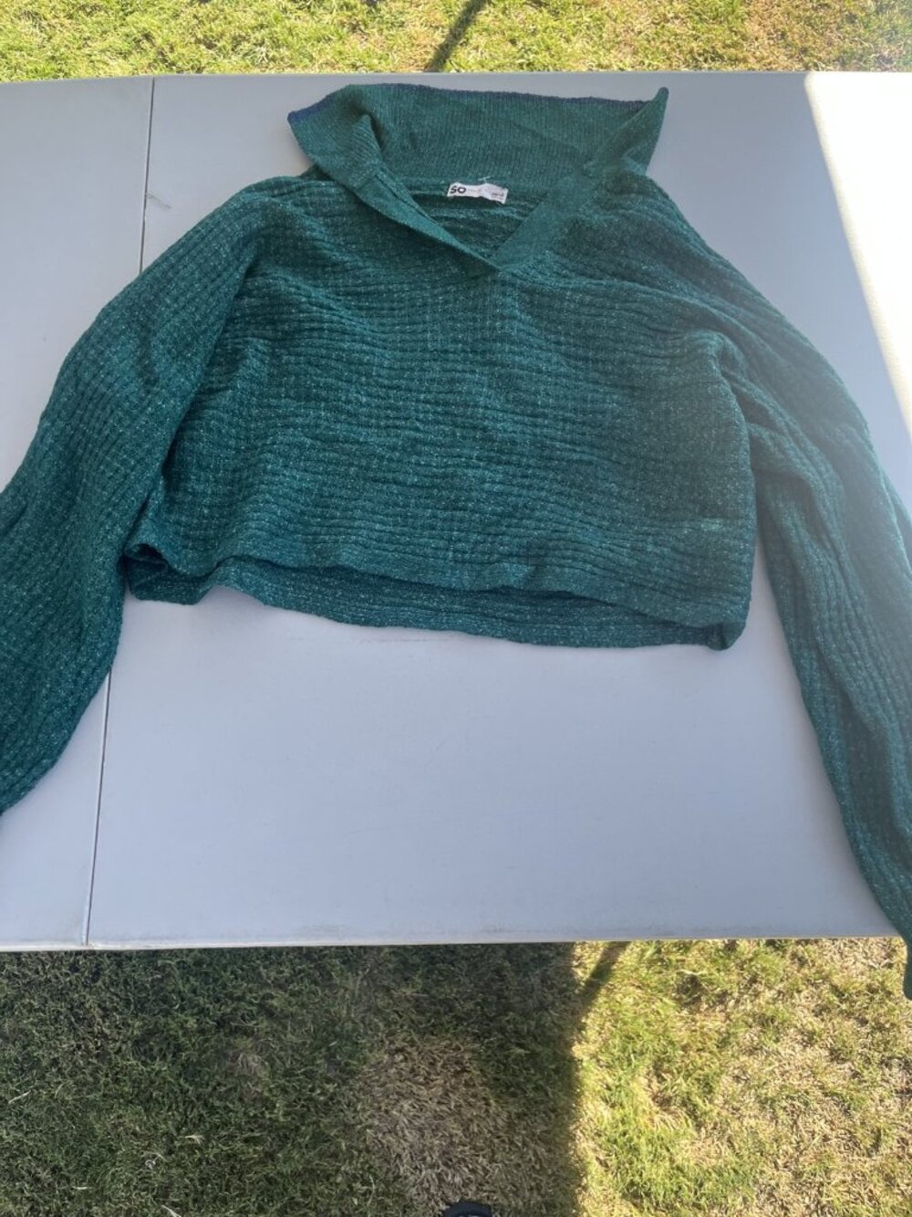 SO Women's Teal Ribbed Knit Sweater Size L